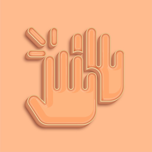 trendsetting modern 3d peach fuzz color clapping icon with background
