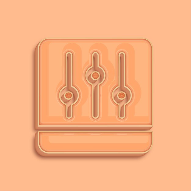 trendsetting modern 3d peach fuzz color equalizer icon with background