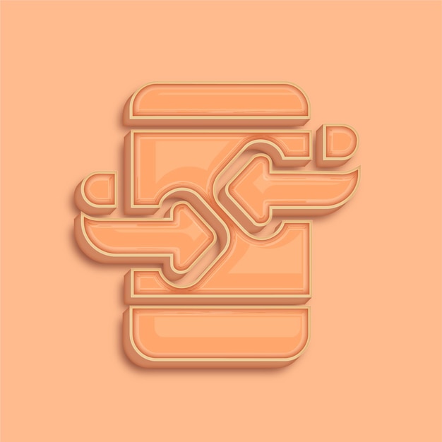 trendsetting modern 3d peach fuzz color mobile connection icon with background
