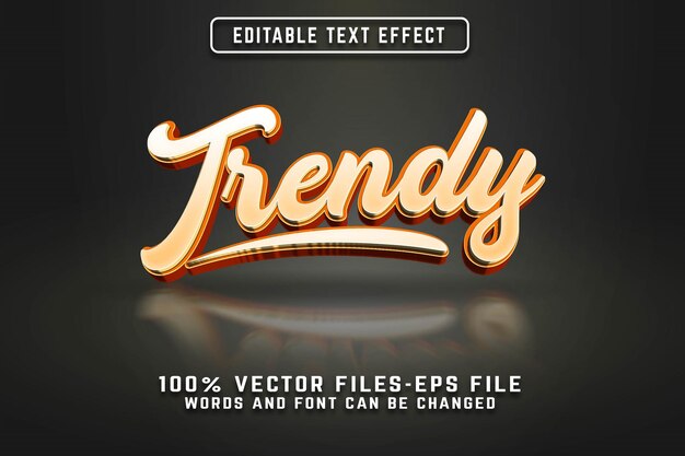 Trendy 3d Text Effect Premium vectors