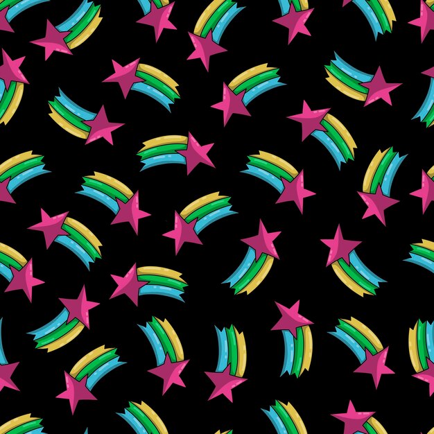 Trendy 80s90s style seamless pattern textile wallpaper background