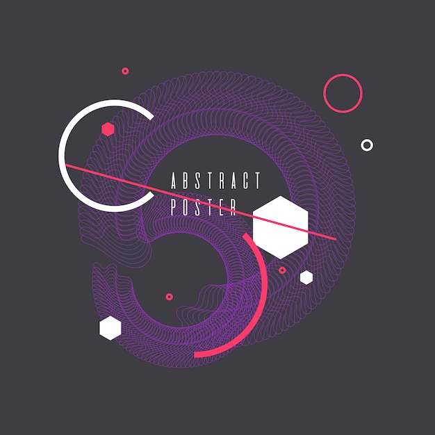 Trendy abstract art geometric background with flat, minimalistic Memphis style. Vector poster with elements for design