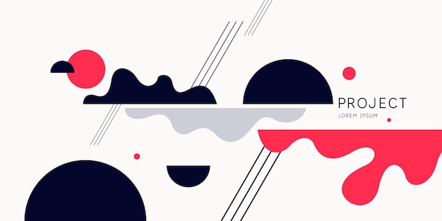 Trendy abstract background Composition of amorphous forms and lines