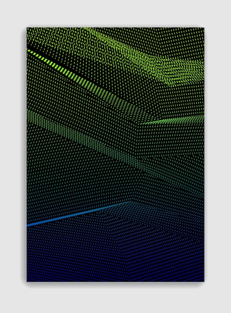 Trendy brochure med minimalistisk, lineær vektor-kunst. Skabelon til forside med geometrisk halftone-gradient. Til bannere, plakater, posters og flyere. Perfekt og unik mønstertekstur.