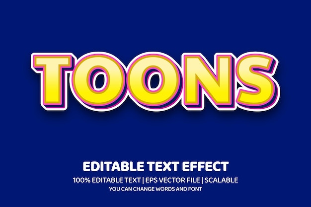 trendy cartoon editable text effect
