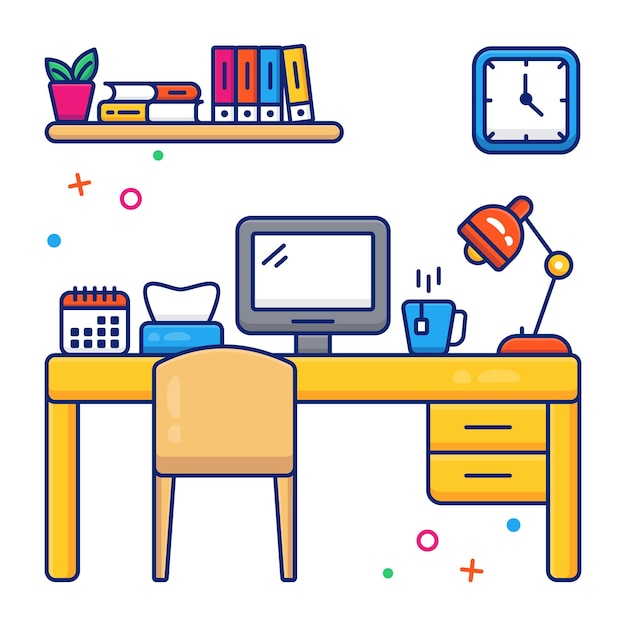 Trendy design icon of workstation