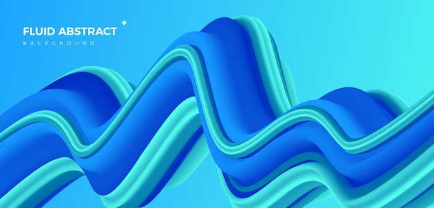 Trendy fashion 3d three-dimensional dazzling blue fluid gradient abstract elements