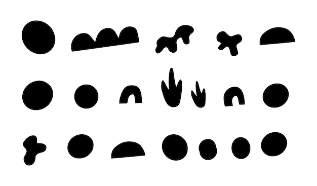 Trendy moderne former doodle Håndtegnede elementer isoleret på hvid baggrund Vektor illustration