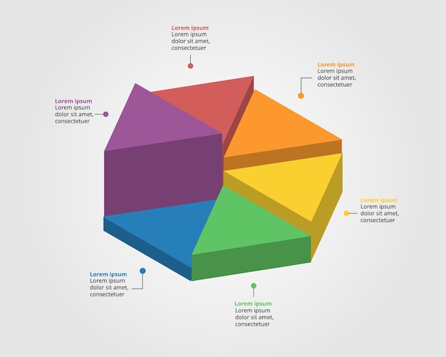triangle chart template for infographic for presentation for 6 element