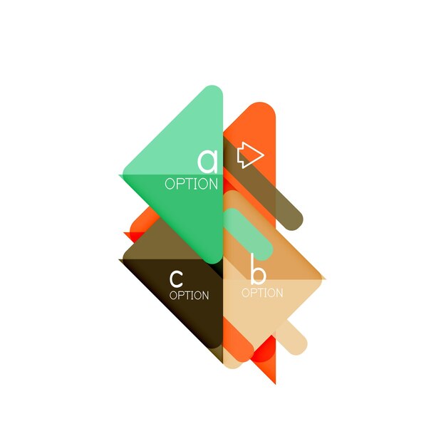 Triangle data visualization design option infographic layout