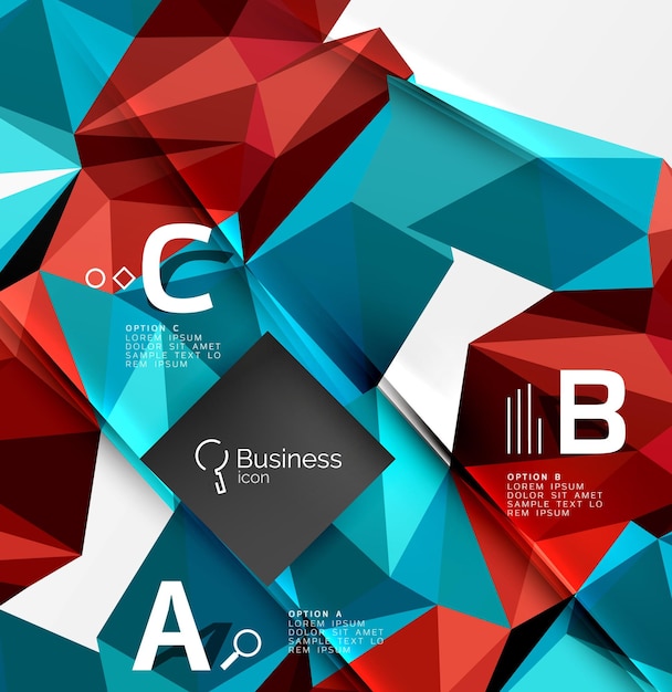 triangle mosaic vector abstract template vector abstract background for workflow layout diagram number options or web design