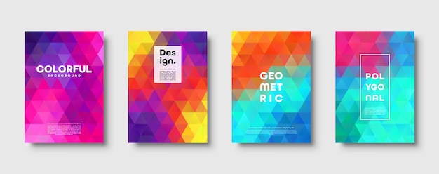 Triangle polygonal abstract background colorful gradient design low poly shape banner vector