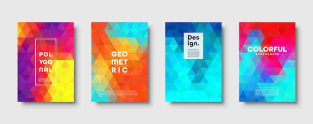 Triangle polygonal abstract background colorful gradient design low poly shape banner vector