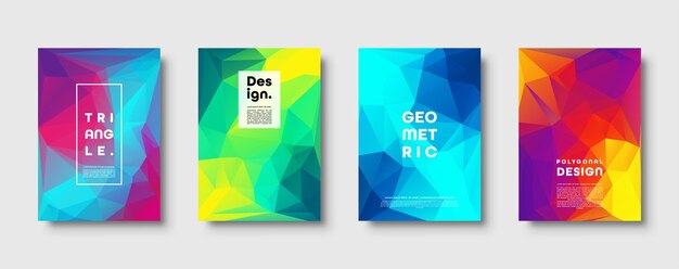 Triangle polygonal abstract background colorful gradient design low poly shape banner vector