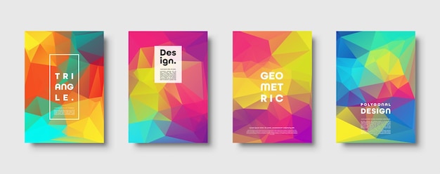 Triangle polygonal abstract background colorful gradient design low poly shape banner vector