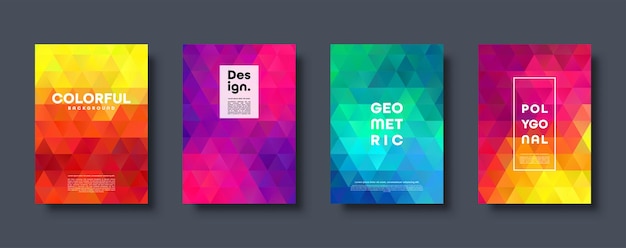 Triangle polygonal abstract background colorful gradient design low poly shape banner vector