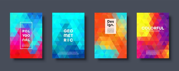 Triangle polygonal abstract background colorful gradient design low poly shape banner vector