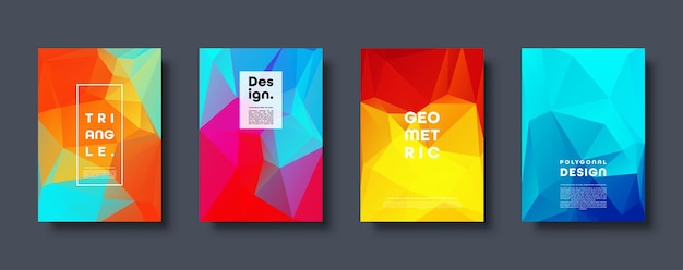 Triangle polygonal abstract background colorful gradient design low poly shape banner vector