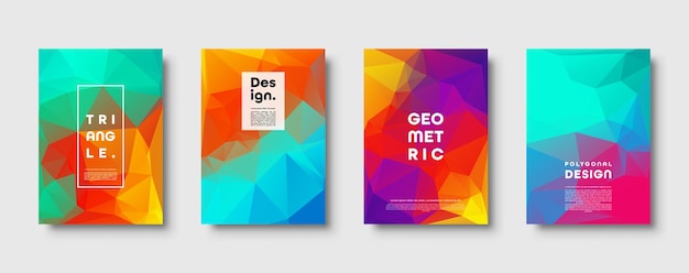 Triangle polygonal abstract background colorful gradient design low poly shape banner vector