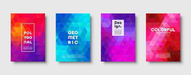 Triangle polygonal abstract background colorful gradient design low poly shape banner vector