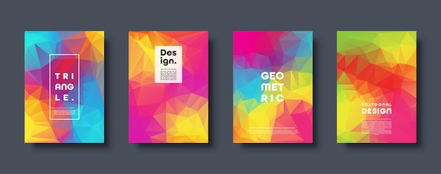 Triangle polygonal abstract background colorful gradient design low poly shape banner vector