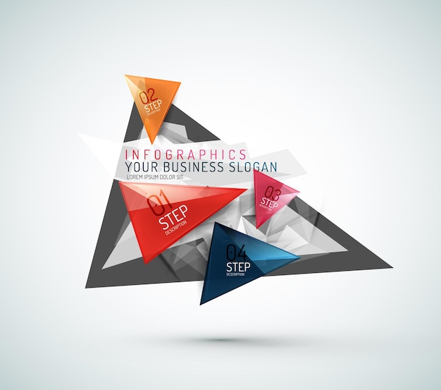 Triangle shape modern paper infographics