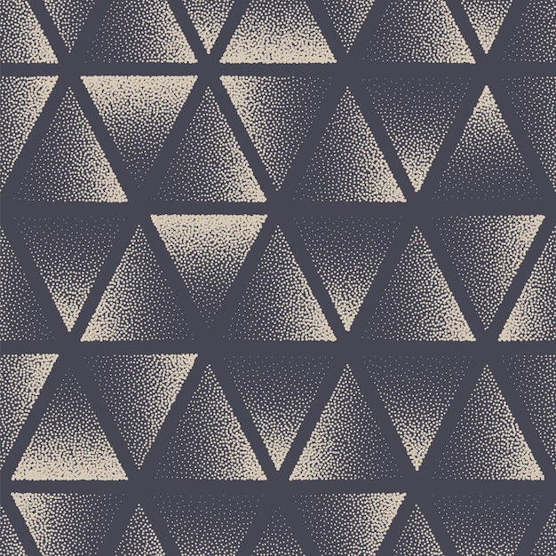 Triangle Stippled Seamless Pattern Geometric Vector Abstract Background Hand Drawn Tileable Aesthetic Dotted Texture