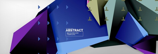 Triangles polygonal background vector 3d poly template