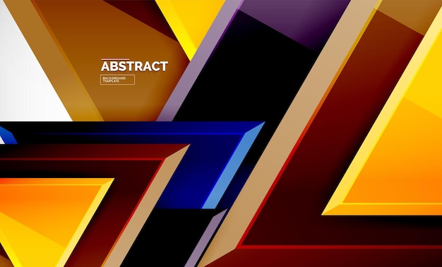 Triangles repetiton geometric abstract background multicolored glossy triangular shapes hitech poster cover design or web presentation template with copy space
