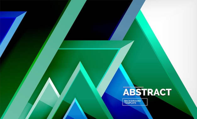 Triangles repetiton geometric abstract background multicolored glossy triangular shapes hitech poster cover design or web presentation template with copy space