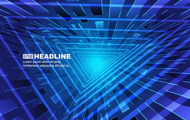 triangular lines and polygons extend the background of future technology space