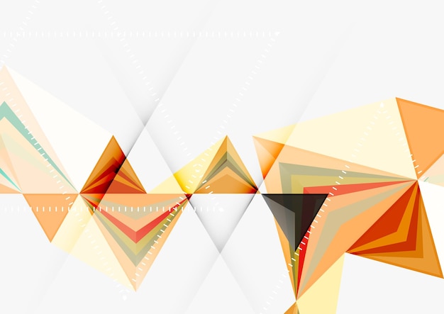 Triangular low poly vector a4 size geometric abstract template Multicolored triangles on light background futuristic techno or business design