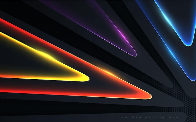 Triangular overlaping layers with color light dimension background