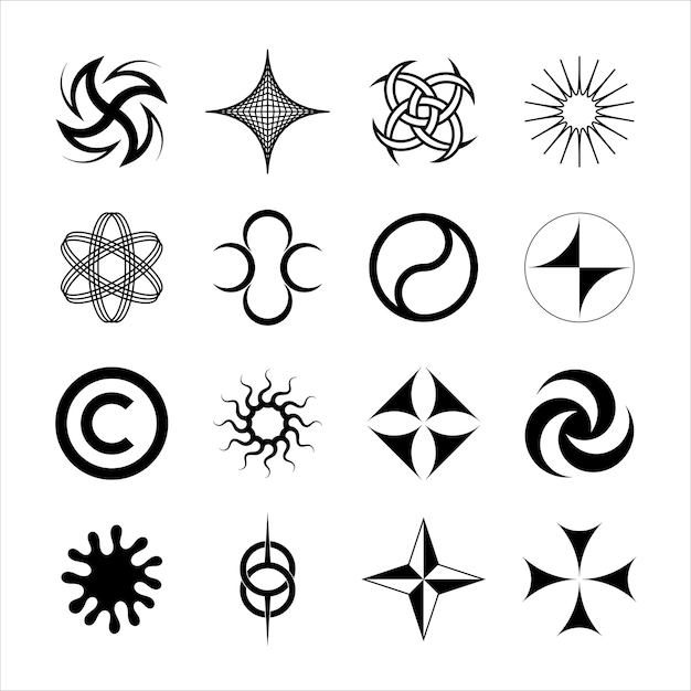 Tribal Vector Tattoo Elements hippie icons pattern motif suitable for tattoo art street design