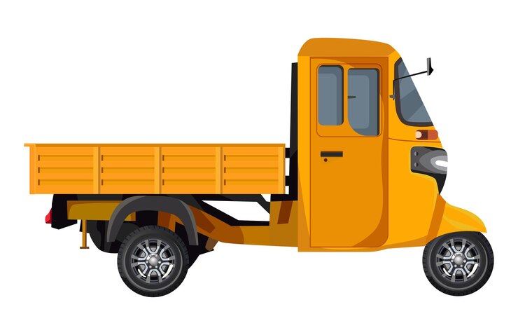 Tricycle from the front vector design White background