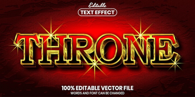 Trone tekst, skrifttype stil redigerbar tekst effekt