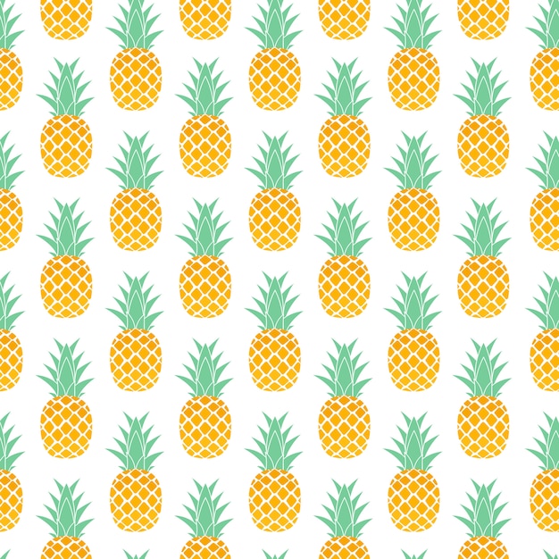 Tropic fruit Pineapple seamless pattern background . 