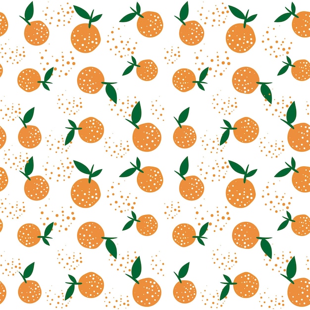 Tropical seamless pattern with orange fruit. Fruit repeated background