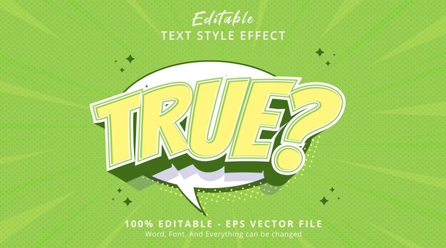 True Comic Pop Art Bubble Text Effect Editable Text Effect
