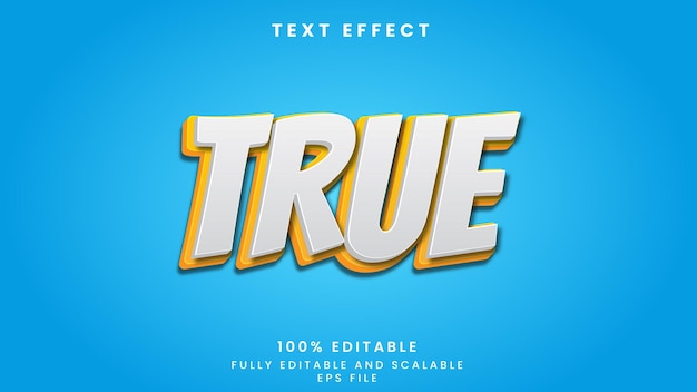 True editable text effect