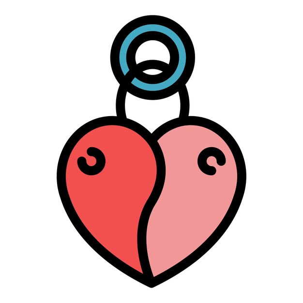 Trust love medallion icon Outline trust love medallion vector icon color flat isolated