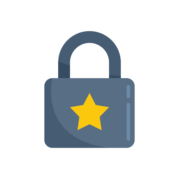 Trust padlock icon flat vector Computer secure Lock data isolated