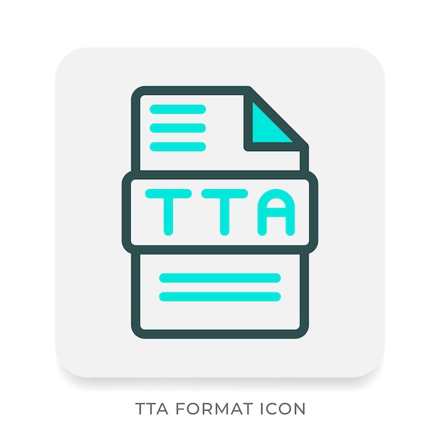 Tta striking colored outline icons for various audio formats