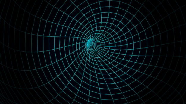 Tunnel or wormhole futuristic perspective mesh background textureVector illustration