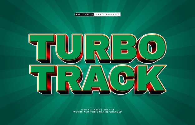 turbo track editable text effect with a race and game text style