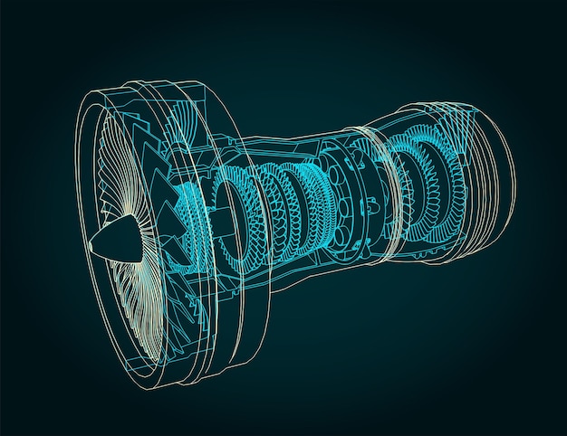 turbofan engine structure illustration