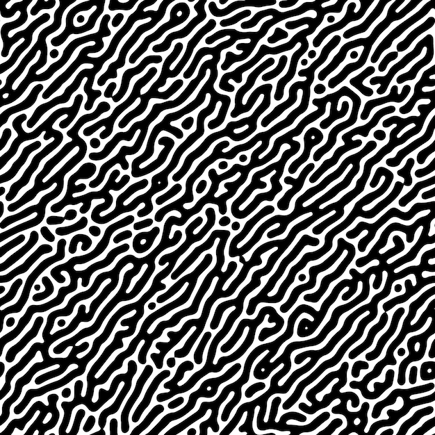 turing reaction diffusion black seamless pattern with directional motion