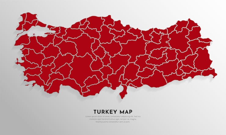 Vektör turkey maps design vector silhouette colorful world turkey maps vector