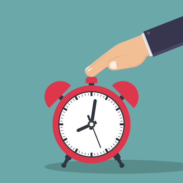 Turn off alarm clock flat design  illustration