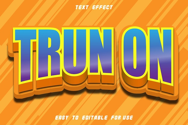 Turn On Editable Text Effect Emboss Comic Style